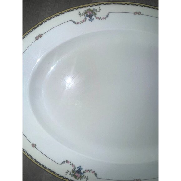 Noritake Rosemary Oval Platter 16" With Chip In Ring - Picture 3 of 8